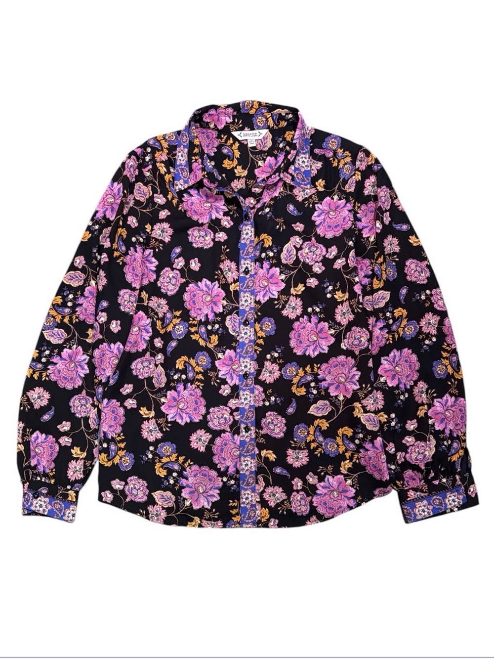 Nanette Lepore Women’s Button Down Blouse Size Medium Career Casual Floral Top